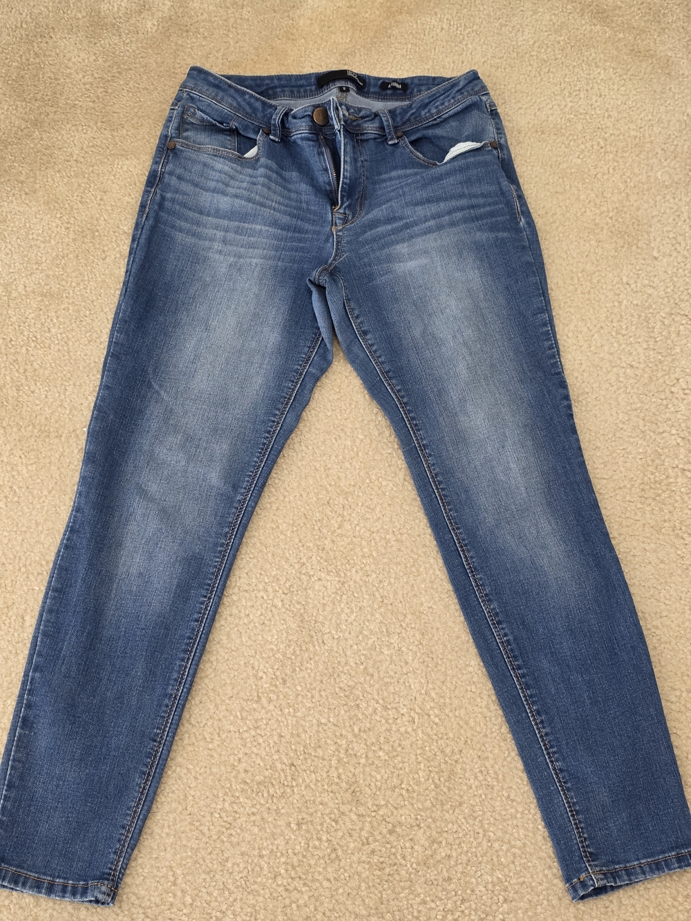 1822 Denim Adriana Mid Rise Ankle Skinny Jeans Blue - Size 8